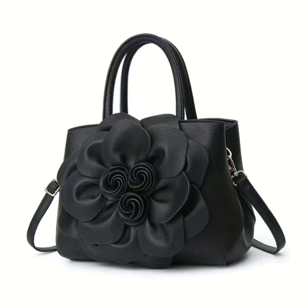 Elegant 🌼 Flower Decor convertible Bag, Satchel Casual Handbag LARGE - Picture 3 of 8